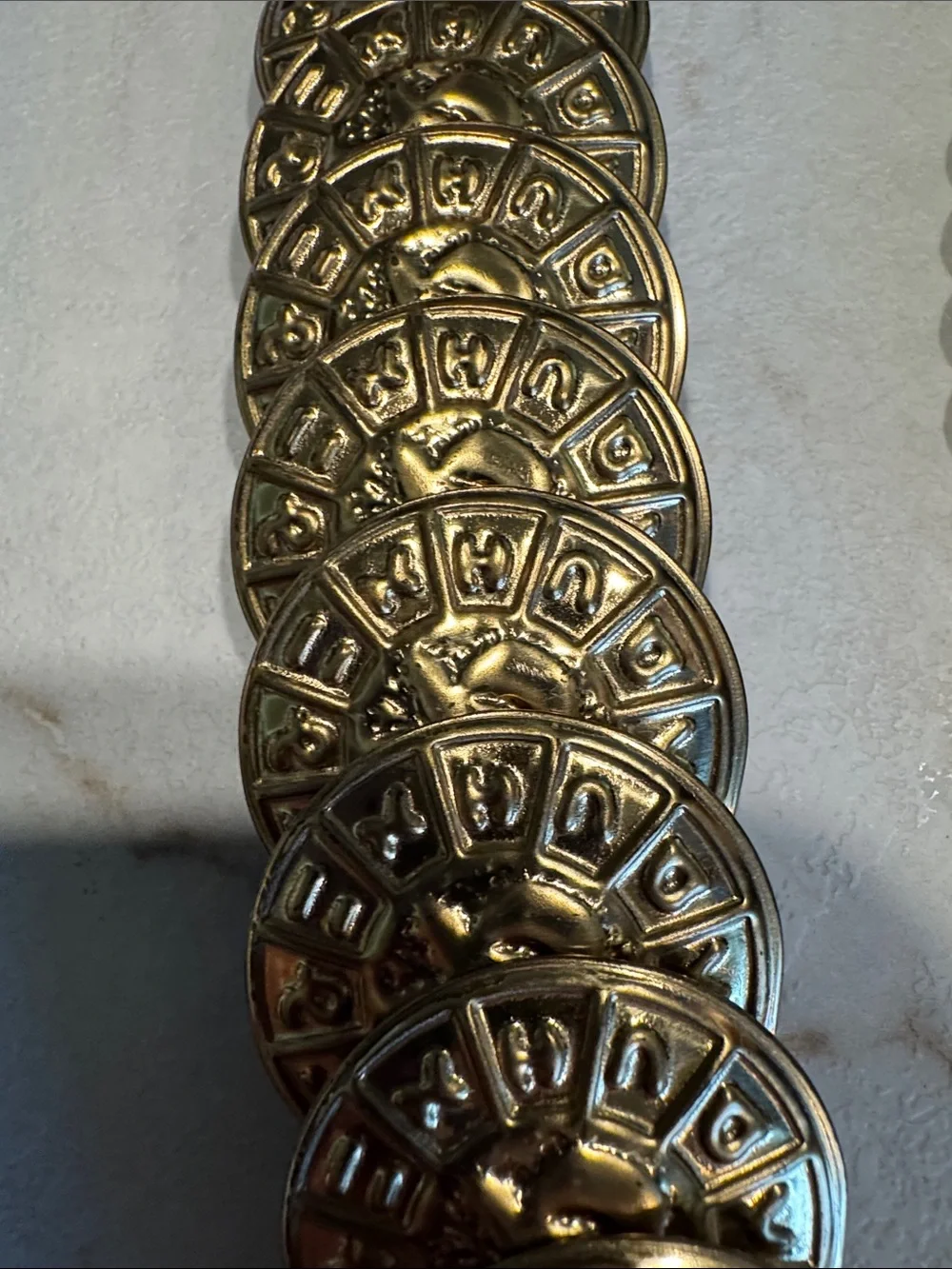 Gold-Tone Layered Medallion Chain Belts for Women